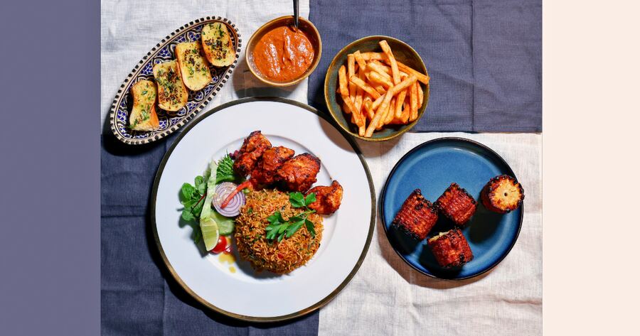 Hele piri piri oppdekningen ovenfra