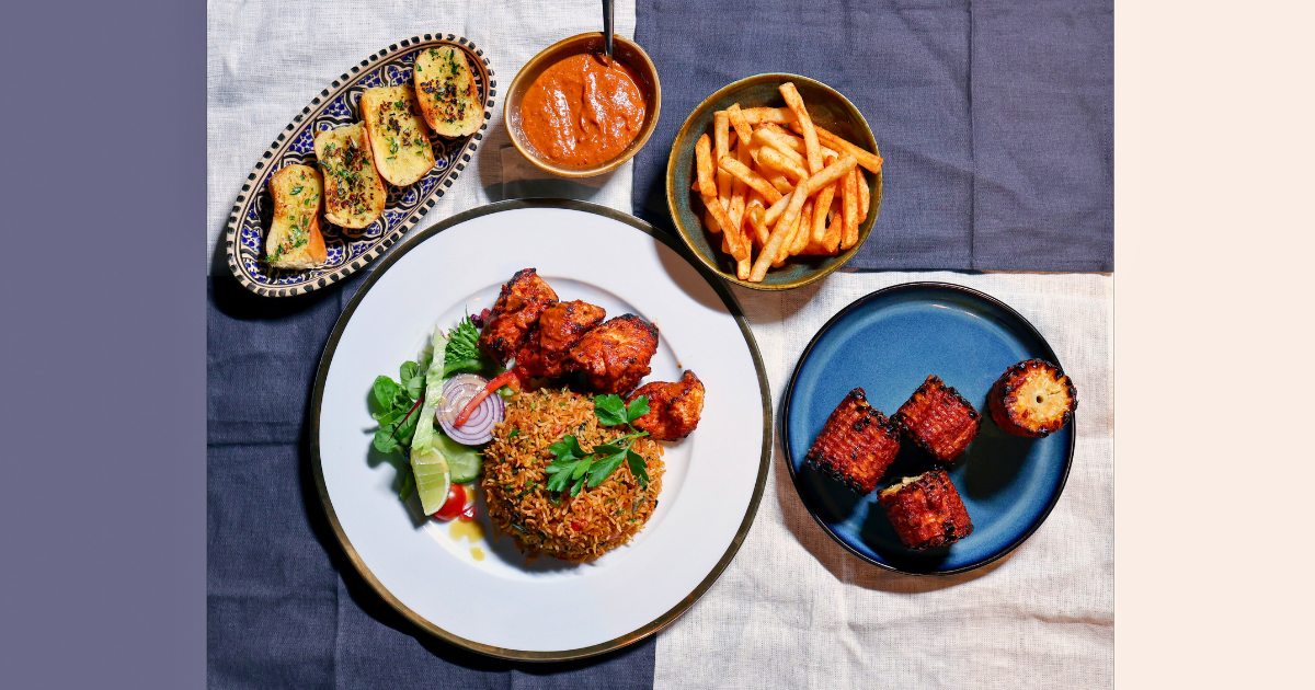 Hele piri piri oppdekningen ovenfra